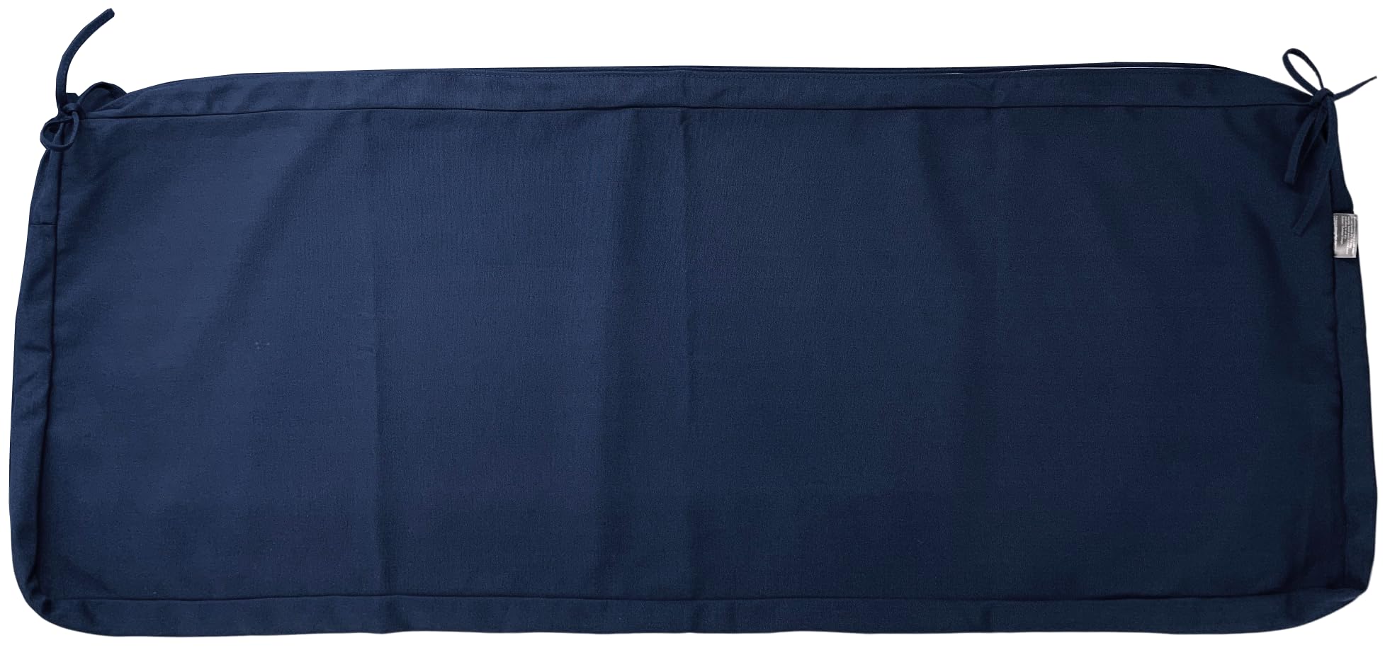 COUCHPATITO Water Resistant Outdoor Durable Canvas Polyester Fabric Patio Chair Bench Cushion Covers with Ties (2 Covers Pack) (Navy Blue, 48"x18"x3")