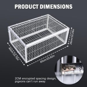 Quaocens Pigeon Traps with Four Channel One Way Entrance,Pigeon Cage with Anti-Escape Slot,Portable Easy to Assemble Outdoor Bird Cage for Rooftops Patios Gardens Balcony Farms Warehouses