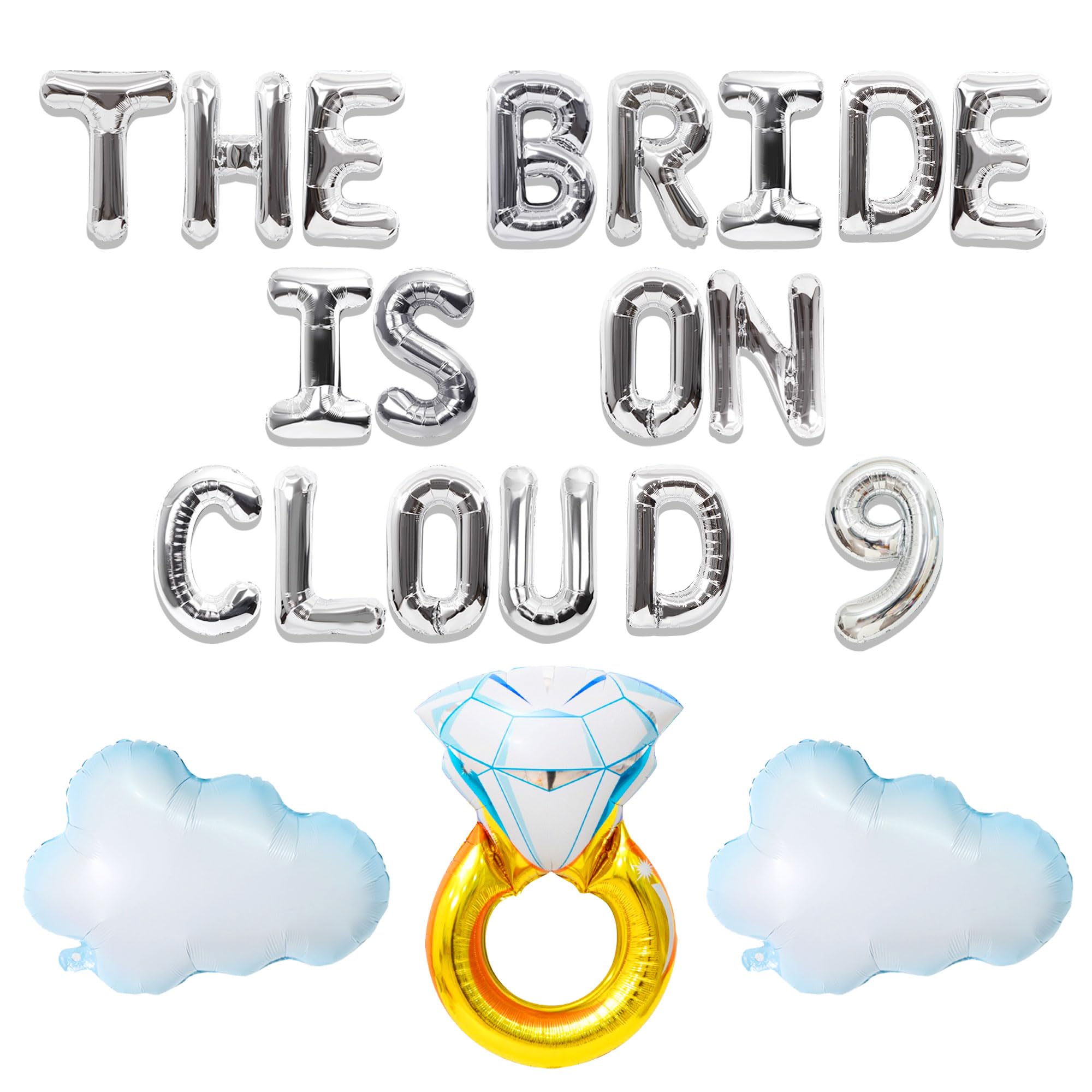 LaVenty Bride is on cloud 9 Balloons Bride is on cloud 9 Banner Decoration Backdrop The Bride Is On Cloud 9 Bachelorette Decoration