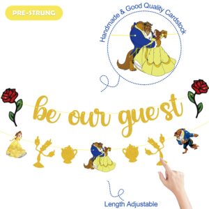 Beauty and the Beast Banner, Be Our Guest Birthday Decorations Birthday Bachelorette Engagement Bridal Shower Baby Shower Birthday Party Beauty and the Beast Banner Party Supplies