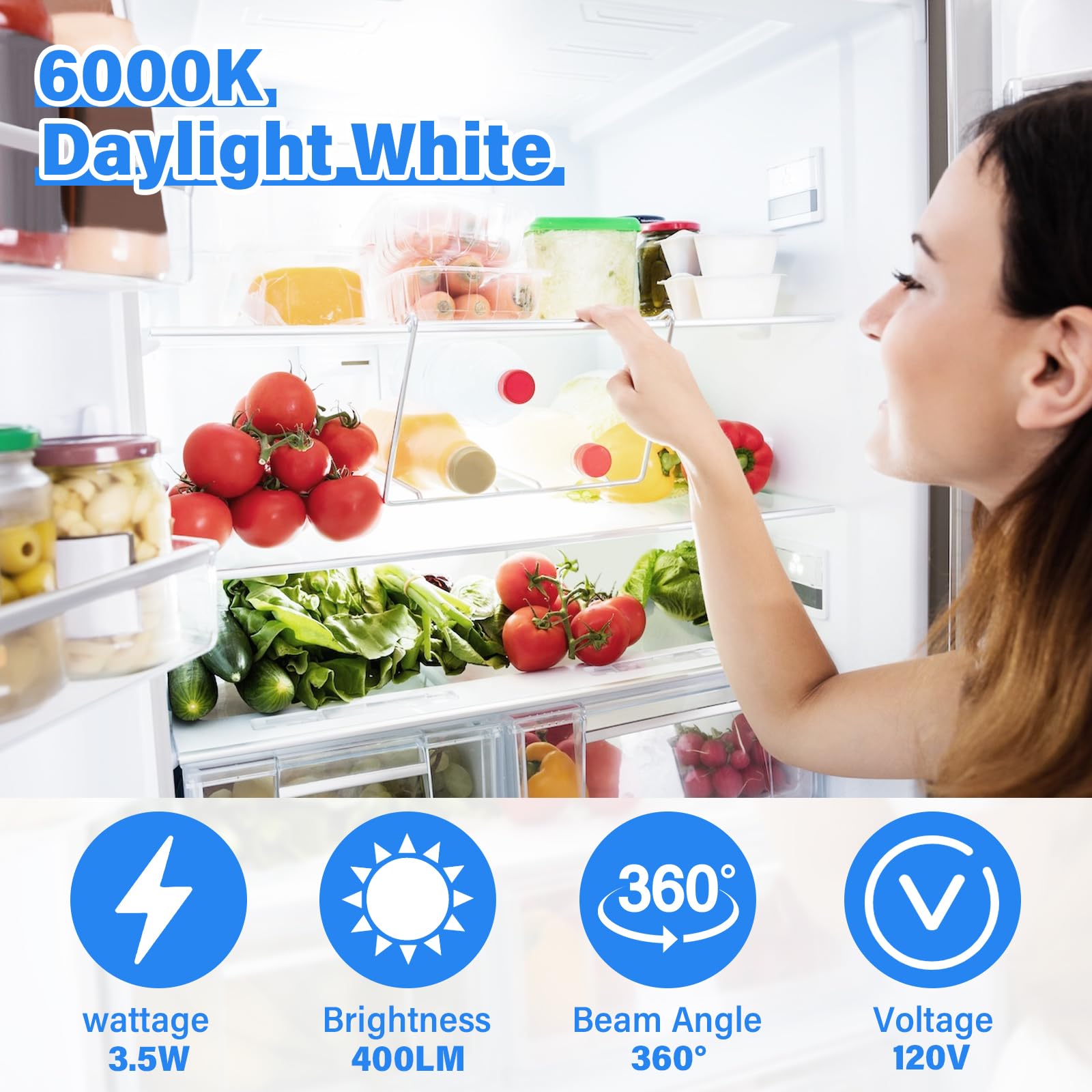 DUMILOO Upgraded KEI D34L Refrigerator Bulb 5304511738 LED Refrigerator Light Bulbs Compatible with Frigidaire Kenmore Electrolux Refrigerator Light Bulb Replacement (3.5W 120V White Light) 2 Pack