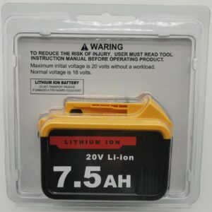 20V 7.5Ah Battery Replacement for Dewalt 20V MAX XR Battery, Compatible wiht DCB205 DCB206 DCB204 DCB203 DCB208, used for DeWalt 20V Cordless Power Tools, 1 Pack