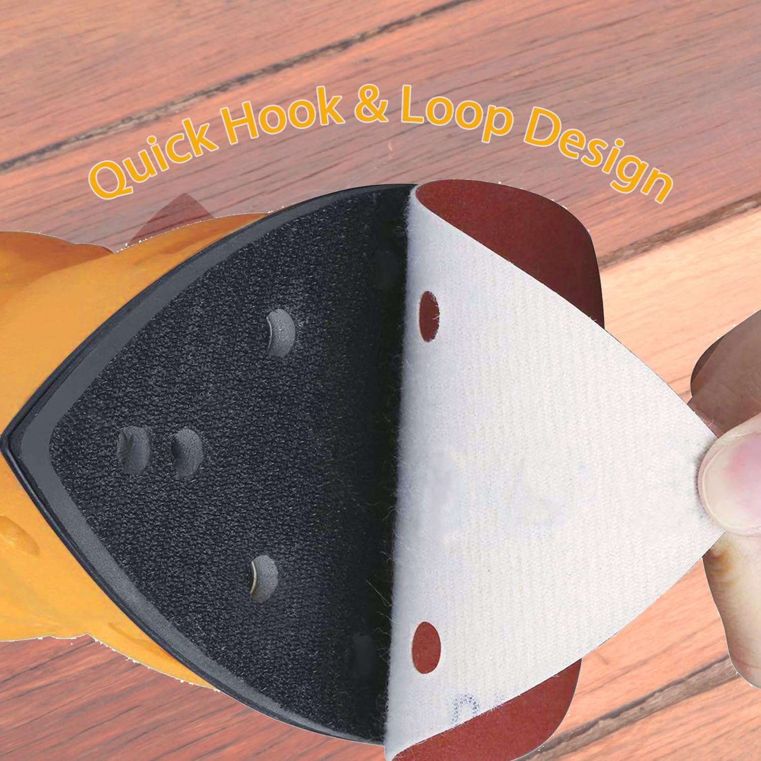 33pcs Sand Paper Mouse Sander Sandpaper 60-1500 Grits with 2pcs Detail Sander Paper Interface Pad Hook and Loop Triangle Sanding Pads with 5 Holes for 140mm Sanding Machine