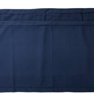 COUCHPATITO Water Resistant Outdoor Durable Canvas Polyester Fabric Patio Chair Bench Cushion Covers with Ties (2 Covers Pack) (Navy Blue, 48"x18"x3")