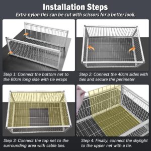 Quaocens Pigeon Traps with Four Channel One Way Entrance,Pigeon Cage with Anti-Escape Slot,Portable Easy to Assemble Outdoor Bird Cage for Rooftops Patios Gardens Balcony Farms Warehouses