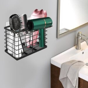 LOYORTY 2PCS 3-in-1 Hair Dryer Holder Adjustable Height, Wall Mounted/Cabinet Door Hair Tool Organizer, Blow Dryer Holder for Hair Dryer, Flat Iron, Curling Iron, Hair Straightener