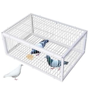 quaocens pigeon traps with four channel one way entrance,pigeon cage with anti-escape slot,portable easy to assemble outdoor bird cage for rooftops patios gardens balcony farms warehouses