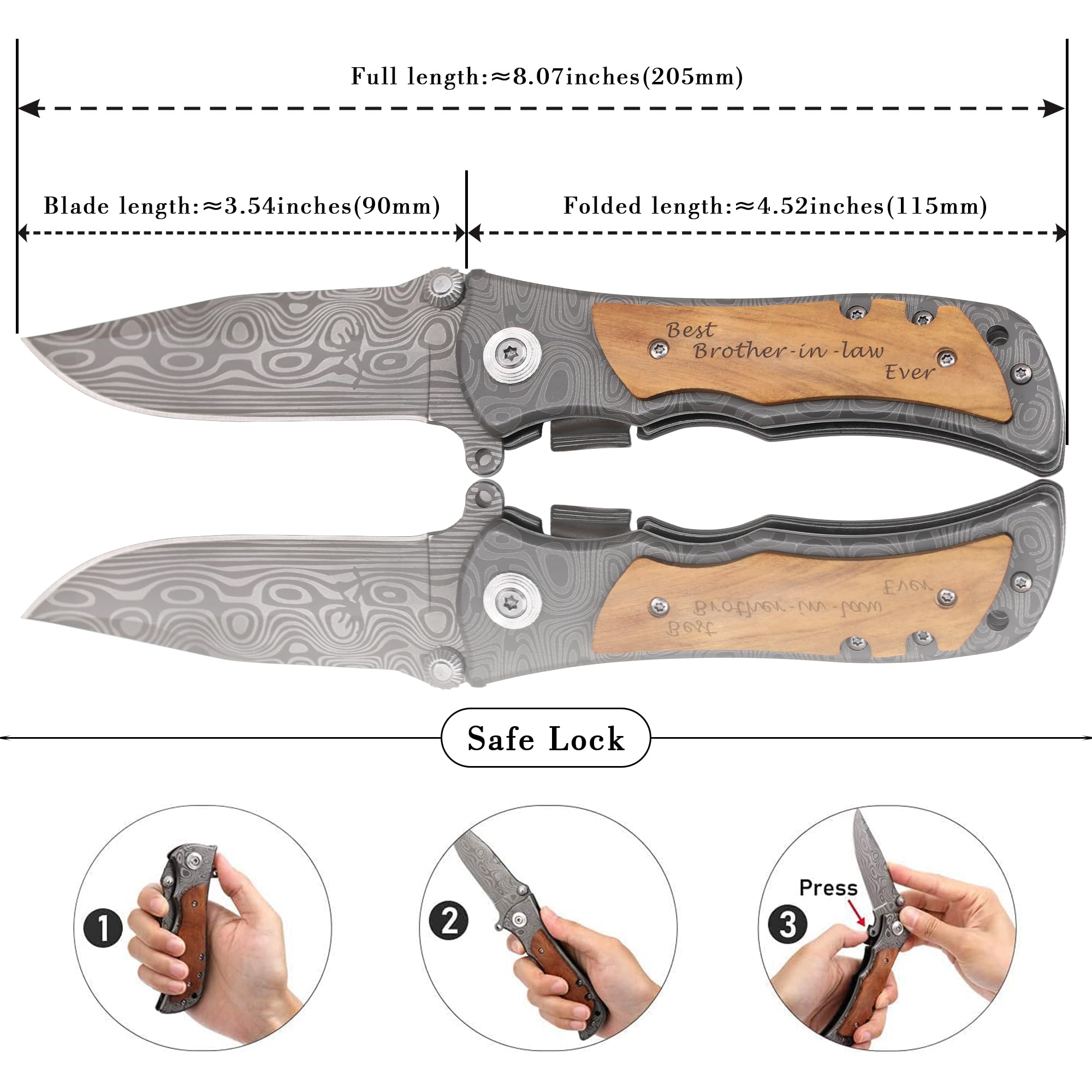 Brother in Law Gifts from Sister in Law Brother in Law, Best Brother-in-Law Pocket Knife Gift, Father's Day Gifts Christmas Birthday for My Brother-in-Law