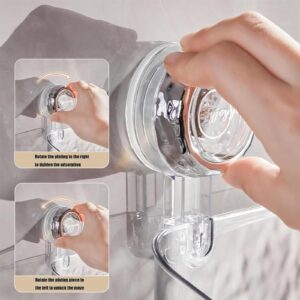 Androf Acrylic Transparent Shower Storage, Raidley Easymount Bathroom Storage Shelf - No Drilling Required, Light Luxury Style Glacier Pattern No Drill Clear Wall Caddy Suction Cup Shelf (2PCS-4)