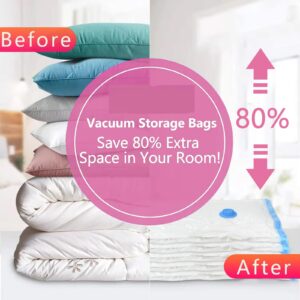 12 Pack Vacuum Storage Bags with Electric Pump, Travel Vacuum Bags(3 Jumbo, 3 Large, 3 Medium, 3 Small) Space Saver Vacuum Storage Bags,Vacuum Seal Bags for Clothes, Bedding,Blankets,Duvets, Pillows