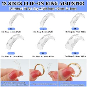 Eiito Ring Sizers for Loose Rings Invisible Ring Size Adjuster, Ring Guards for Loose Rings Fit Any Rings, 2 Styles,Insert and Spiral Ring Adjuster(16pcs)