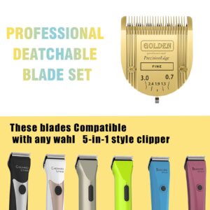 Adjustable 5 in 1 Blades Dog Grooming Blades Compatible with Wahl Animal Clipper Arco, Bravura, Chromado, Creativa, Figura, and Motion Pet, Dog, and Horse