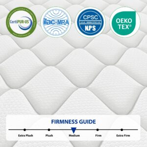 ROOMTEC King Mattress, 10 Inch Gel Memory Foam Hybrid Mattress, Pocket Spring Mattress in a Box for Motion Isolation, Strong Edge Support, Pressure Relief, CertiPUR-US (10 Inch, King)