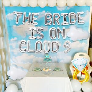 LaVenty Bride is on cloud 9 Balloons Bride is on cloud 9 Banner Decoration Backdrop The Bride Is On Cloud 9 Bachelorette Decoration