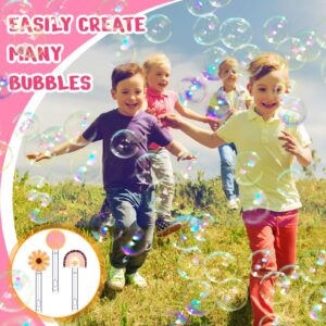 Seenelling 24 Pcs Groovy Hippie Mini Bubble Wand for Kids Boho Rainbow Daisy Peace Sign Bubble Party Favors Assortment Toys for Girls Boys Celebration Birthday Goodie Bag Stuffers Summer Outdoor Gifts