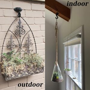 SMKOLIN 2 Pack Cast Iron Ceiling Hook,Industrial Coat Hook,Chandelier Hooks,Plant Pot Hanger