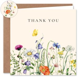 ccamssely thank you cards with envelopes - 50 pack floral blank thank you cards bulk for wedding baby shower bridal birthday graduation