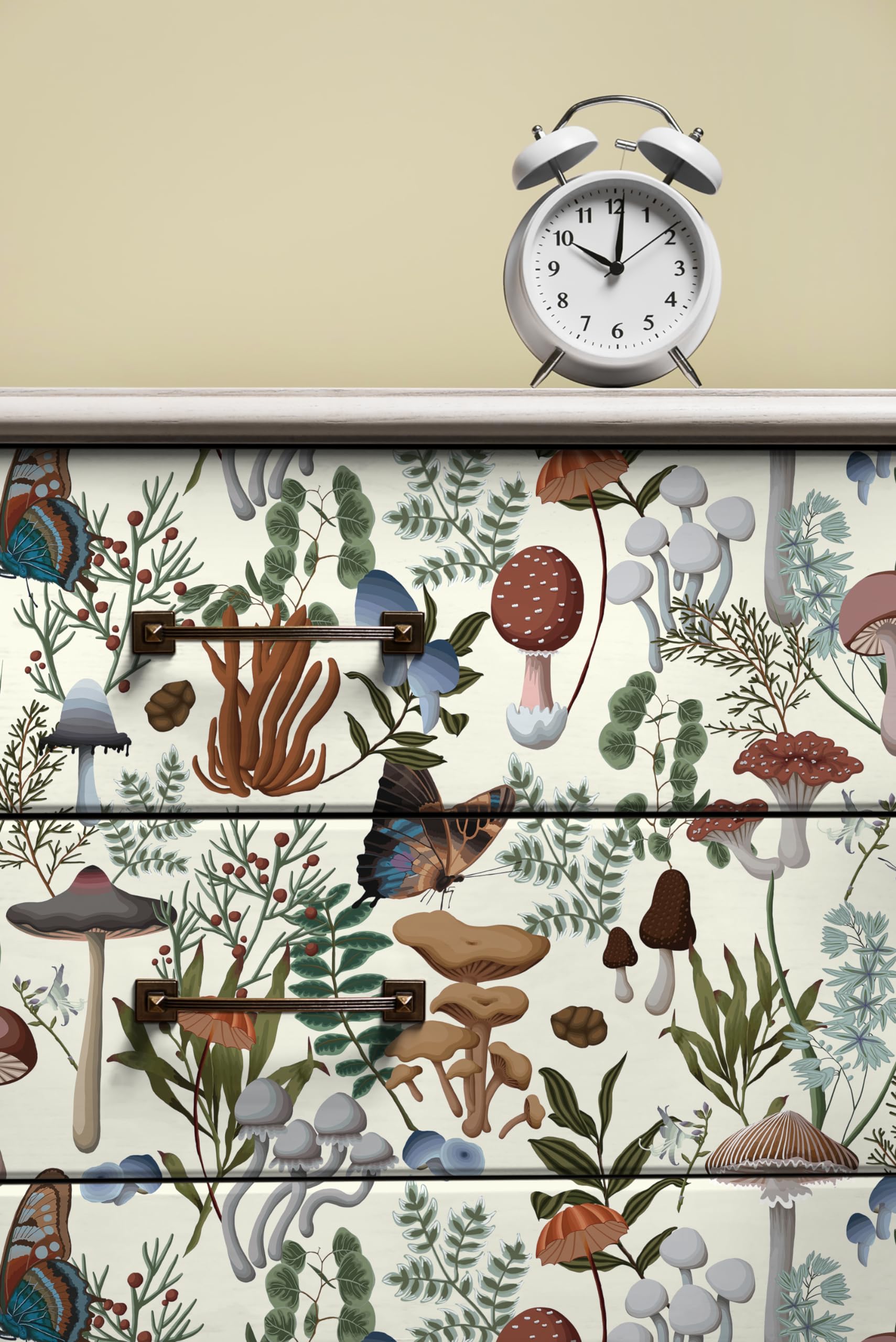 EeeComing Mushroom Wallpaper Peel and Stick Wallpaper Boho Wallpaper 78.7" x 16.14" Mushroom Contact Paper Removable Wallpaper for Bedroom Living Room Bookcase Bathroom Self Adhesive Vinyl