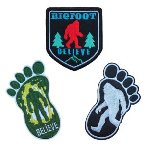 kloriz bigfoot in the woods embroidered iron on sew on patches sasquatch believe jacket backpack applique