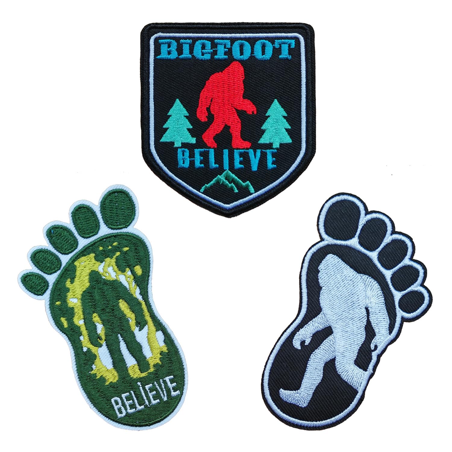 KLORIZ Bigfoot in The Woods Embroidered Iron On Sew On Patches Sasquatch Believe Jacket Backpack Applique