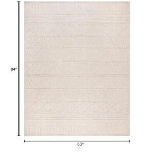 Gertmenian Indoor Flat Woven Area Rugs | Durable, High-Traffic, Non-Shedding & Stain Resistant | Brindi, Beige, 5x7 Standard, 27804