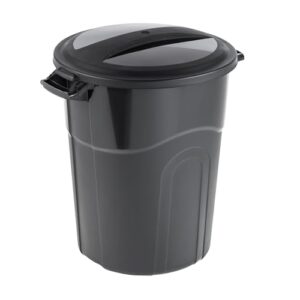 bcwyo 20 gallon heavy duty plastic garbage can, included lid, black