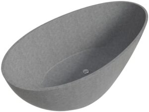 alfi brand abco72tub 72" solid concrete tear drop freestanding bathtub