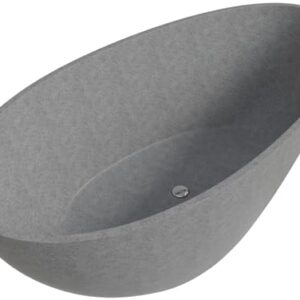 ALFI brand ABCO72TUB 72" Solid Concrete Tear Drop Freestanding Bathtub