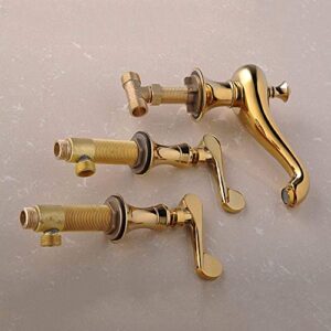 Kitchen Sink Mixer Tap, Faucets Three Holes Gold Faucet Selling Creative The New Bathroom Bathtub Water-Tap Cold Heat Plumbing Hardware Tap Sink Basin Mixer Taps