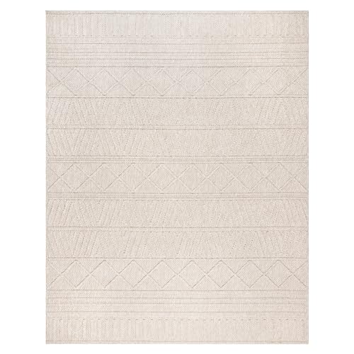 Gertmenian Indoor Flat Woven Area Rugs | Durable, High-Traffic, Non-Shedding & Stain Resistant | Brindi, Beige, 5x7 Standard, 27804