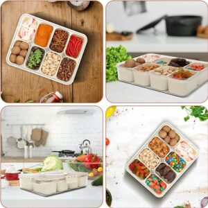 Avaton Snackle Box Container, Divided Serving Tray With Lid, Snack Box Container for Veggie, Fruits, Candy, Nuts, Snacks - Perfect For Picnic, Party