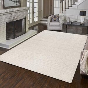 Gertmenian Indoor Flat Woven Area Rugs | Durable, High-Traffic, Non-Shedding & Stain Resistant | Brindi, Beige, 5x7 Standard, 27804