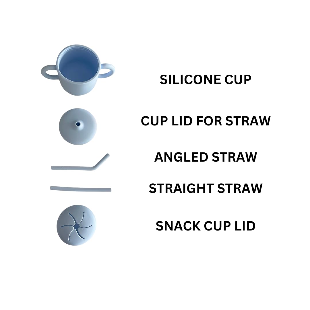 Generic SILCONE TODDLER PLATE/CUP/SNACK CUP (BLUE)