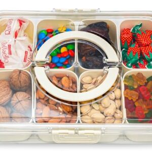 Avaton Snackle Box Container, Divided Serving Tray With Lid, Snack Box Container for Veggie, Fruits, Candy, Nuts, Snacks - Perfect For Picnic, Party