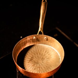 P-TAL Copper Frypan with Brass Handle | 100% Pure Copper for Ayurvedic Health Benefits. | Naturally Non Stick