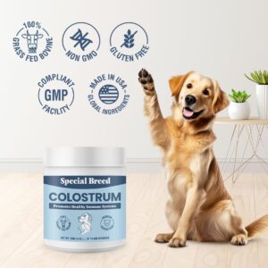 Special Breed Bovine Colostrum for Dogs and Cats, Immune Support Supplement for Allergy and Itch Relief, Grass Fed Colostrum Powder (240 Grams)