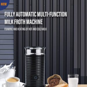 Milk frothing machine，Automatic milk frother，Electric for Hot & Cold Froth, Froth Or Heat Milk，Multifunctional milk frother，Automatic off & Easy Cleaning, Silent Operation (black)