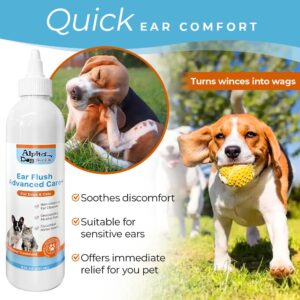 ALPHA DOG SERIES Advanced Ear Cleaner, Soothing Otic Solution (8 oz) – Reduces Itching, Odor & Wax Buildup – Safe for Dogs & Cats – W/Aloe & Vitamin E