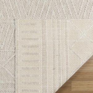 Gertmenian Indoor Flat Woven Area Rugs | Durable, High-Traffic, Non-Shedding & Stain Resistant | Brindi, Beige, 5x7 Standard, 27804