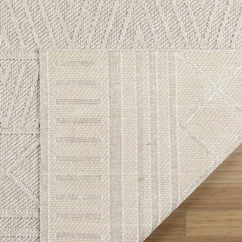 Gertmenian Indoor Flat Woven Area Rugs | Durable, High-Traffic, Non-Shedding & Stain Resistant | Brindi, Beige, 5x7 Standard, 27804