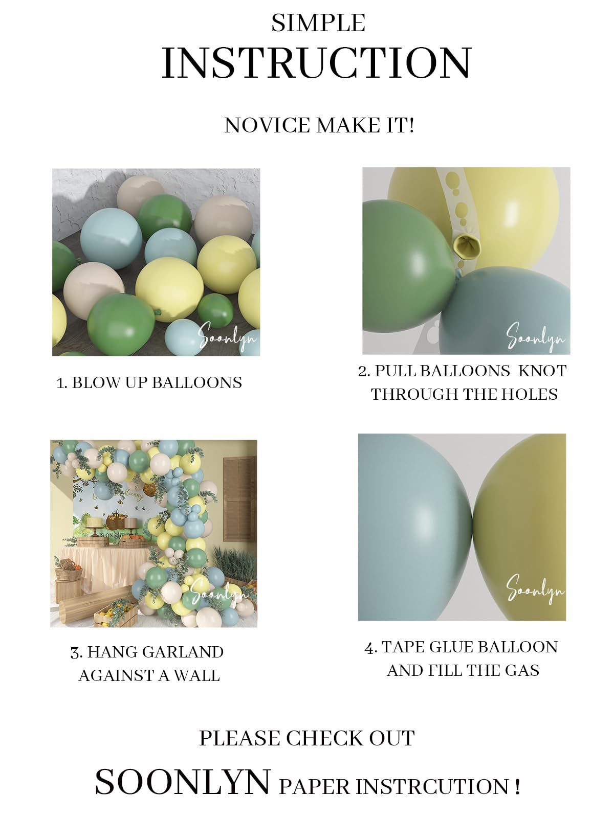 Soonlyn The Baby Shower Decorations, 13Ft Sage Green Balloon Arch Kit 12In Yellow Dusty Blue White Sand Balloons for Birthday Party Decorations