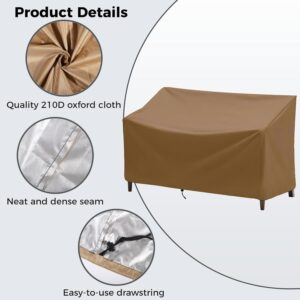 Outdoor Bench Cover, 2-Seater Patio Bench Furniture Covers with Air Vents, All Weather Resistant Bench Cover for Patio Furniture, 53L x 26W x 35H Inches