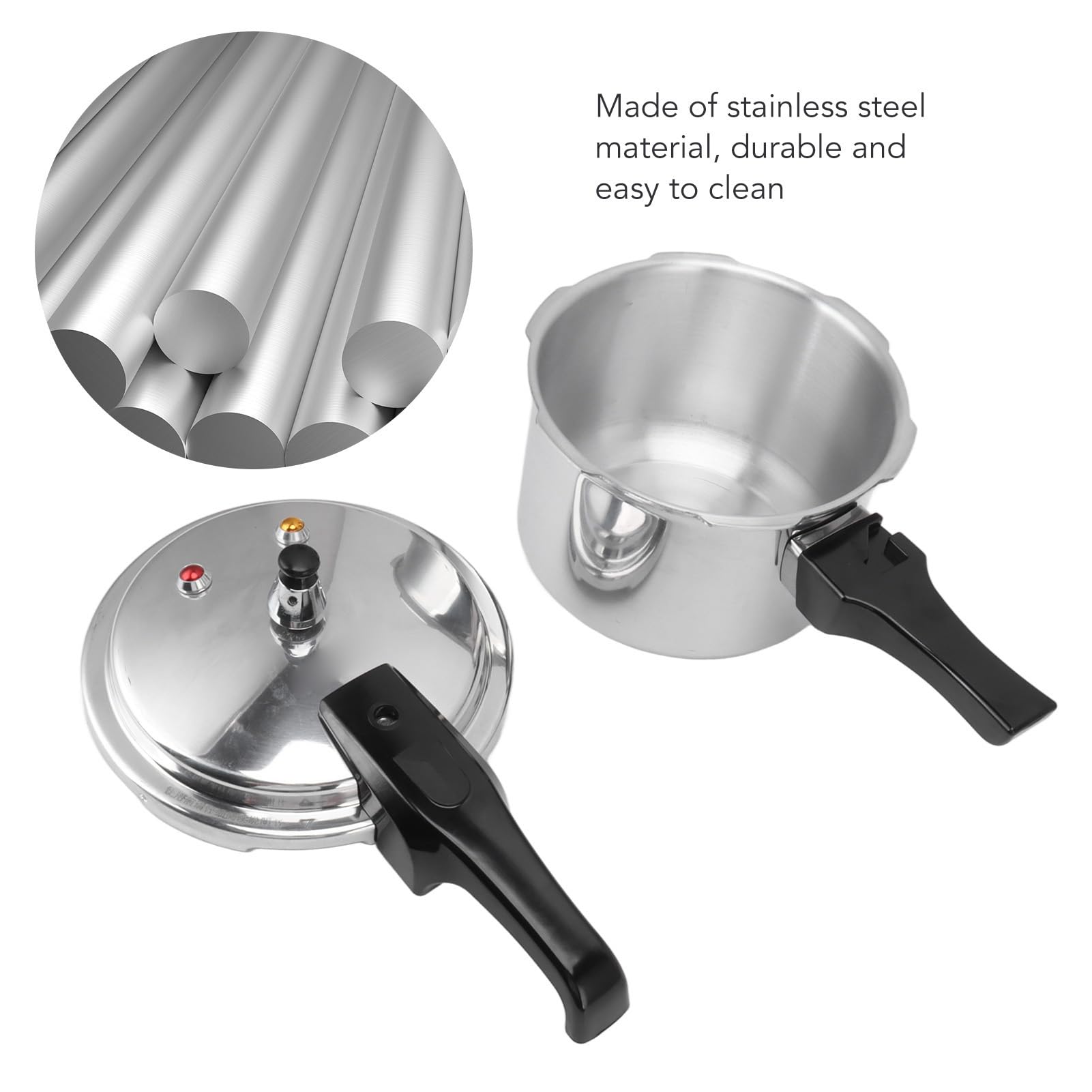 POCREATION 3 Liter Aluminium Alloy Pressure Cooker Gas Stove 3L Mini Cooking Soup Beans Meats Vegetables