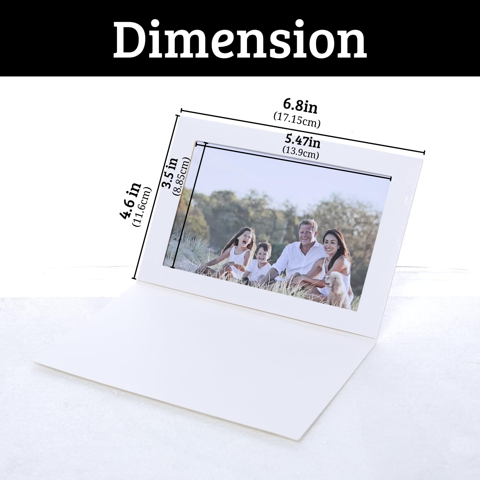 4x6 Photo Folder with Envelopes, Photo Insert Notecards Cardboard Picture Frame Paper Picture Frames, Great for Classroom DIY Graduation Wedding (100 Pack, White)