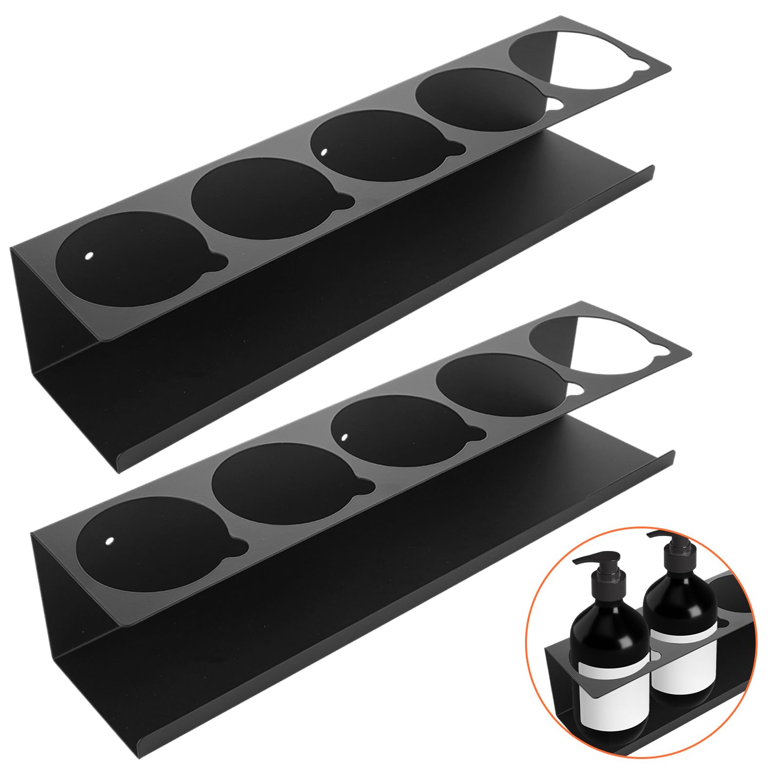 YAYODS 2 Pack Spray Bottle Holder Wall Mount, 5 Cans Spray Can Holder Rack Organizer Steel Aerosol Paint Spray Bottle Storage Rack for Garage Home Workspace, Black