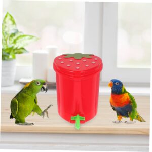 IMIKEYA Trashcan Bedroom Toy Bins Can Develop Lid Home Kawaii Parrot Tiny Toys with Strawberry Decor Bin Birdcage Birds Makeup Garbage Wastebasket Supplies Desktop Dustbin Plastic Smart