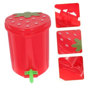 IMIKEYA Trashcan Bedroom Toy Bins Can Develop Lid Home Kawaii Parrot Tiny Toys with Strawberry Decor Bin Birdcage Birds Makeup Garbage Wastebasket Supplies Desktop Dustbin Plastic Smart