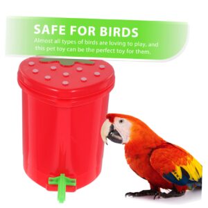 IMIKEYA Trashcan Bedroom Toy Bins Can Develop Lid Home Kawaii Parrot Tiny Toys with Strawberry Decor Bin Birdcage Birds Makeup Garbage Wastebasket Supplies Desktop Dustbin Plastic Smart