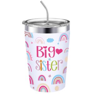 niduilef big sister gift 12 oz pink big sister vacuum insulated stainless steel tumbler for sister announcement big sister