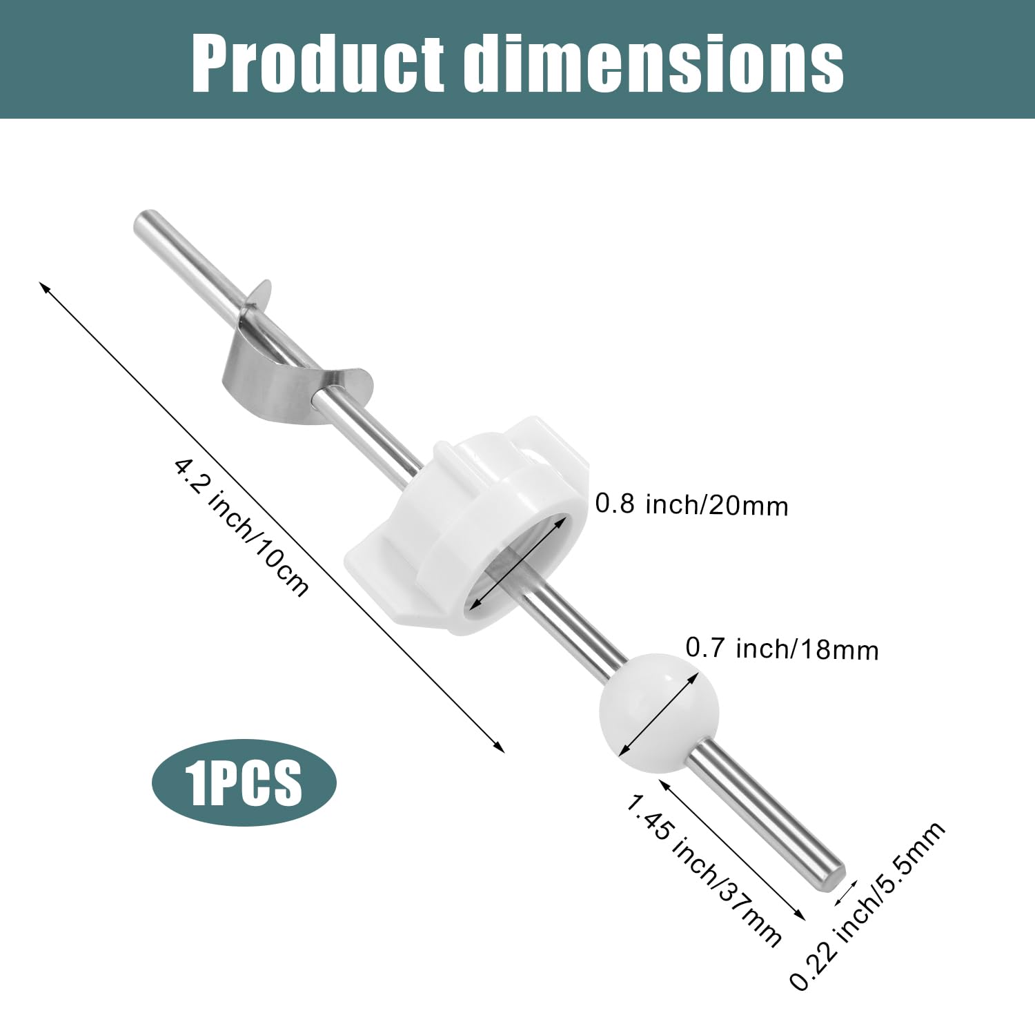 Lavatory Pop Up Center Piece Assembly, Sink Ball Rod/Pivot Rod Replacement Sink Drain Parts Compatible with Price Pfister Pop Up Stopper and Other Popular Brands Replacement for PS2673(White)